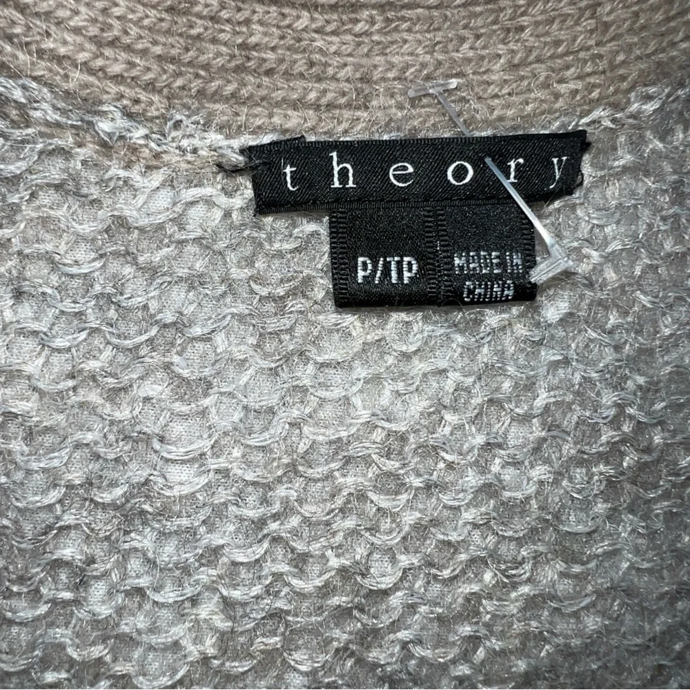 Theory Beige Open-Front Cardigan